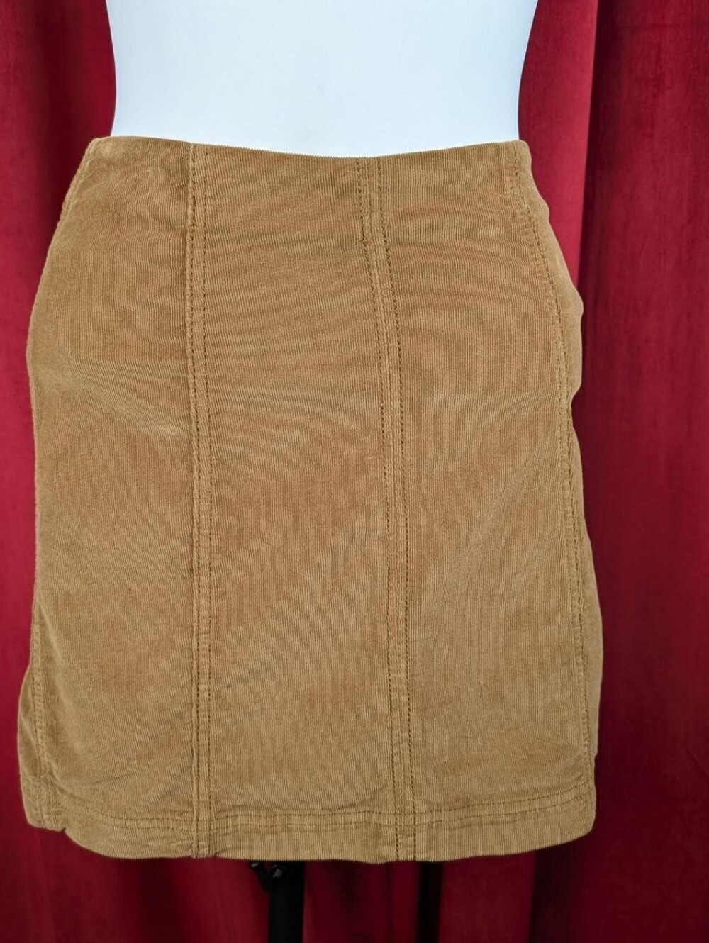 Free People Brown Corduroy Paneled Mini Skirt